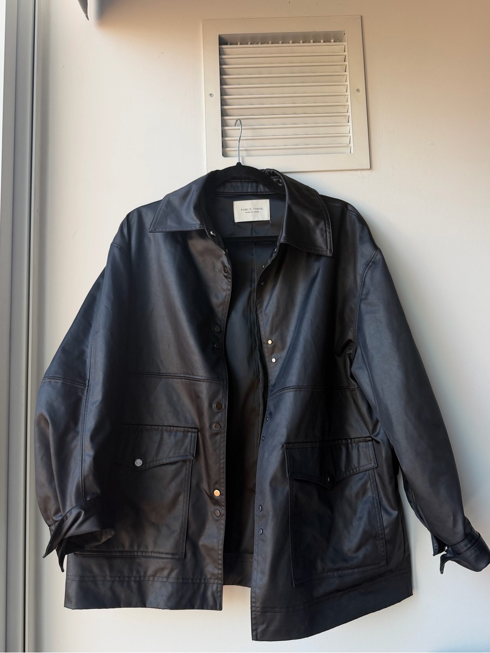 Public Tokyo Unisex black Jacket - Classic Button-Front Coat